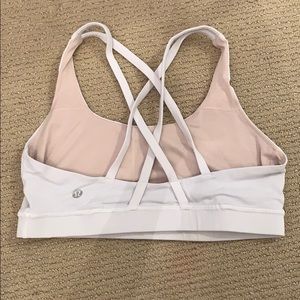WHITE LULULEMON sports bra